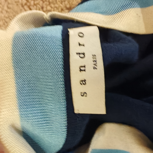 Sandro Clotilde Stripe Wool & Cashmere Cardigan 015500 - Picture 14 of 14